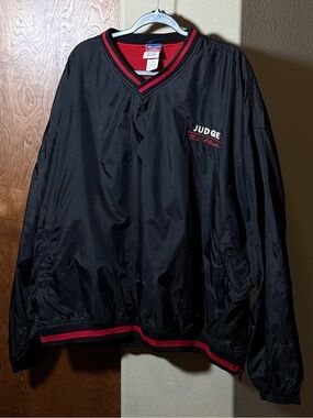 Champion Judge Mid-Atlantic Pullover Windbreaker XXL Black Red V-Neck Jacket